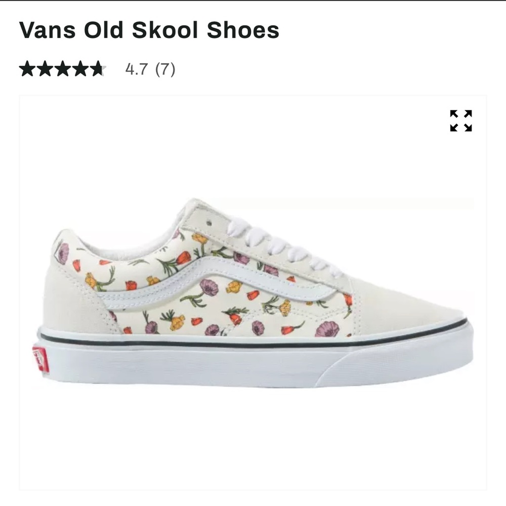Vans Old Skool Poppy Floral Cream *BRAND NEW/NEVER WORN* 7.5W/6M